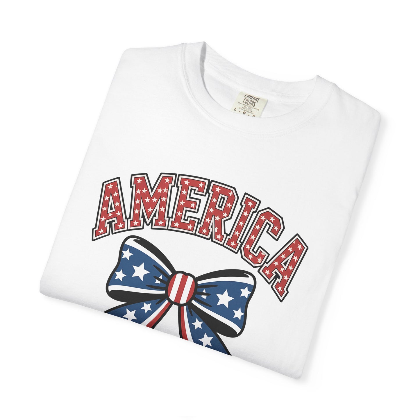 America Patriotic Bow T-Shirt — Stars & Stripes Fourth of July Tee
