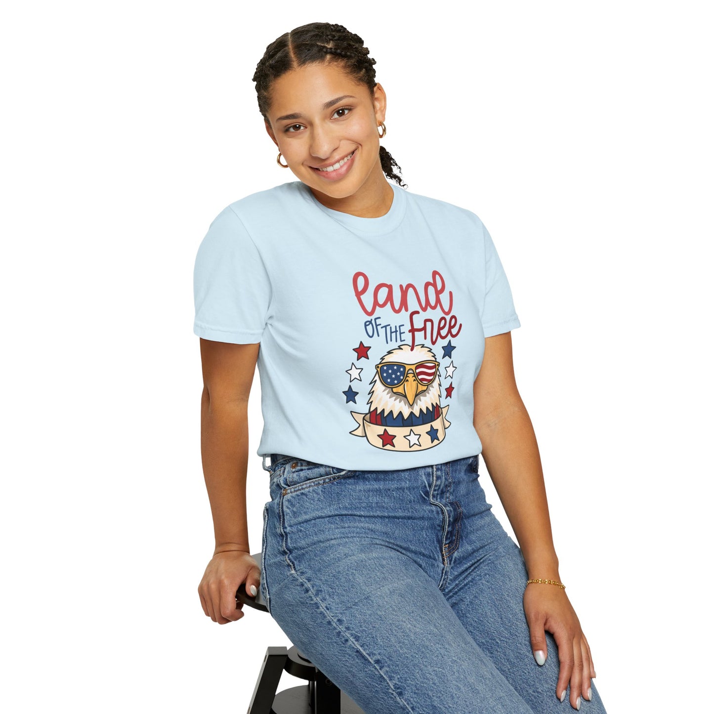 Land of the Free Eagle T-Shirt — Patriotic 4th of July American Flag Design