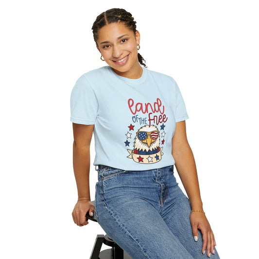 Land of the Free Eagle T-Shirt — Patriotic 4th of July American Flag Design
