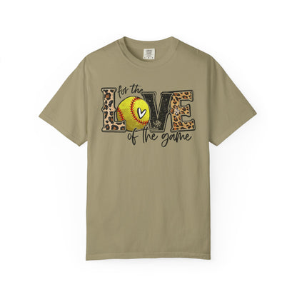 Love of the Game Softball T-Shirt — Leopard Print Tennis Ball Design