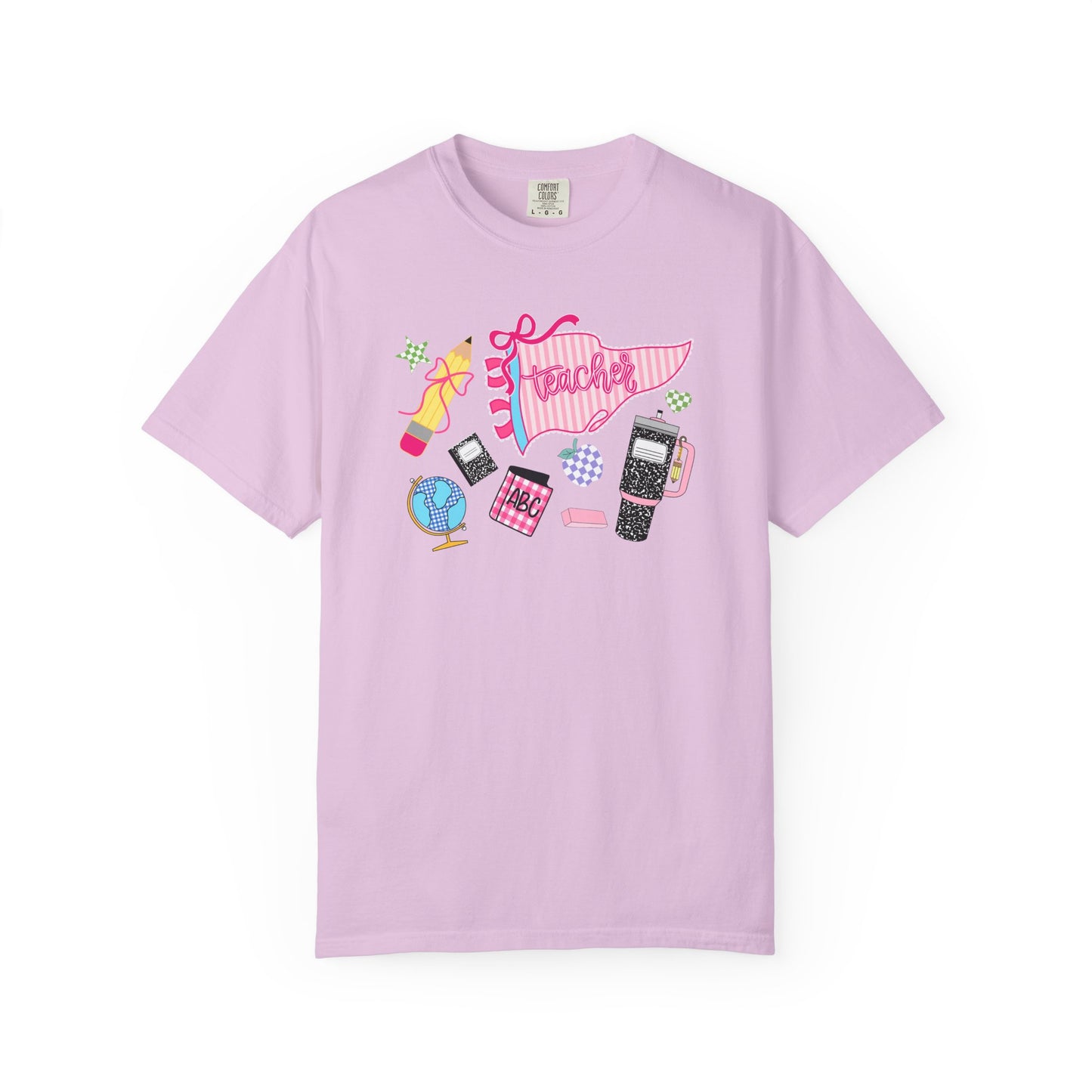Teacher Essentials T-Shirt — Fun School Supplies Graphic