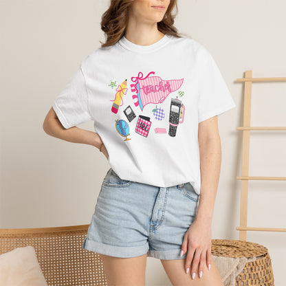 Teacher Essentials T-Shirt — Fun School Supplies Graphic