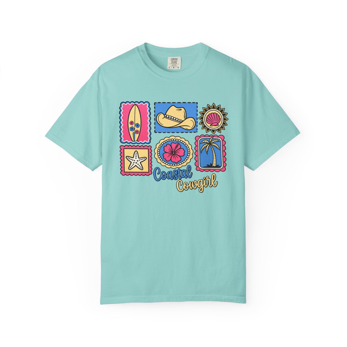 Coastal Cowgirl Graphic T-Shirt — Retro Beach Icons Tee