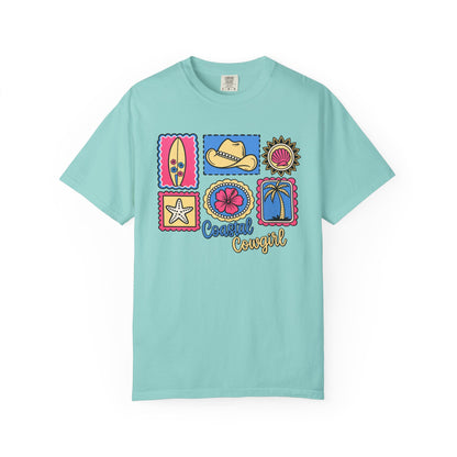 Coastal Cowgirl Graphic T-Shirt — Retro Beach Icons Tee