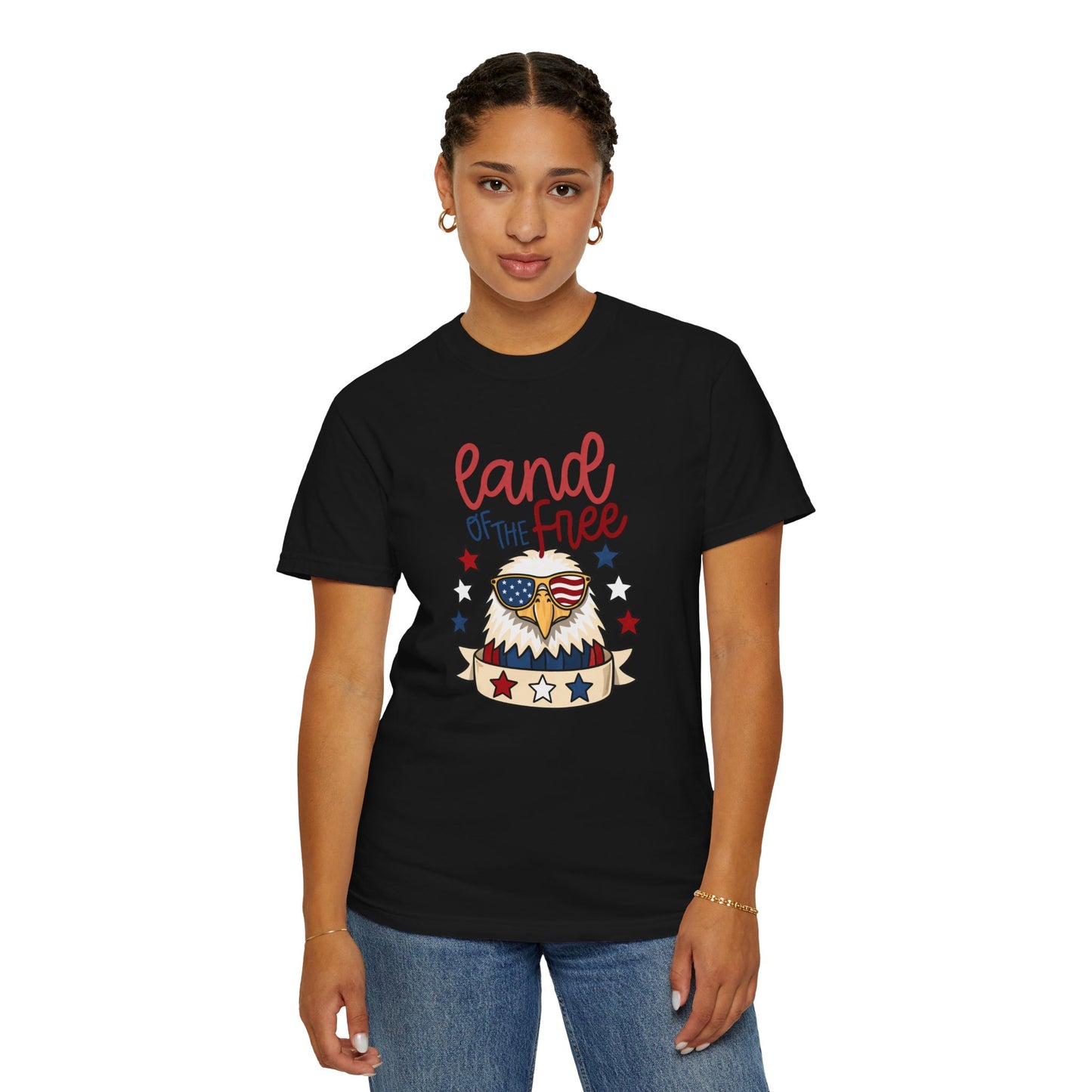 Land of the Free Eagle T-Shirt — Patriotic 4th of July American Flag Design