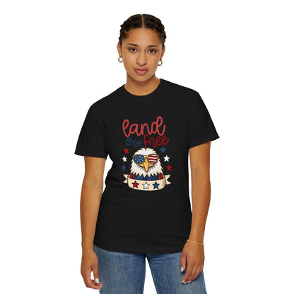 Land of the Free Eagle T-Shirt — Patriotic 4th of July American Flag Design