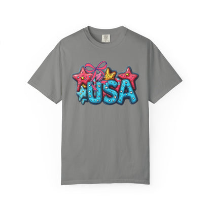 USA Star Balloon Graphic T-Shirt — Patriotic 4th of July Tee