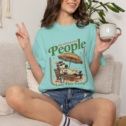 T-Shirt — "No Vibes For People" Relaxing Beach Lounger Graphic Tee