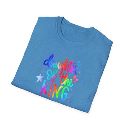 Daughter of the King Rainbow T-Shirt — Christian Faith Graphic Tee for Girls