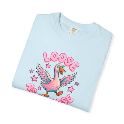 Loose as a Goose T-Shirt — Cute Retro Pink Goose Graphic Tee