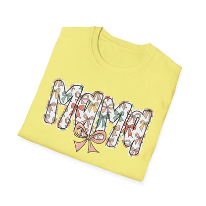 Mama Floral Typography T-Shirt — 'MAMA' Bow Graphic, Cute Mother's Day Gift