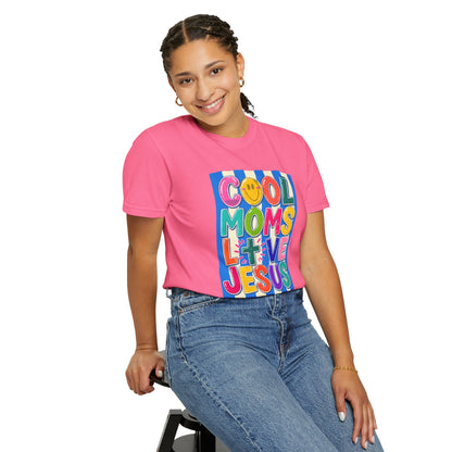 Cool Moms Love Jesus T-Shirt — Colorful Retro Christian Graphic Tee