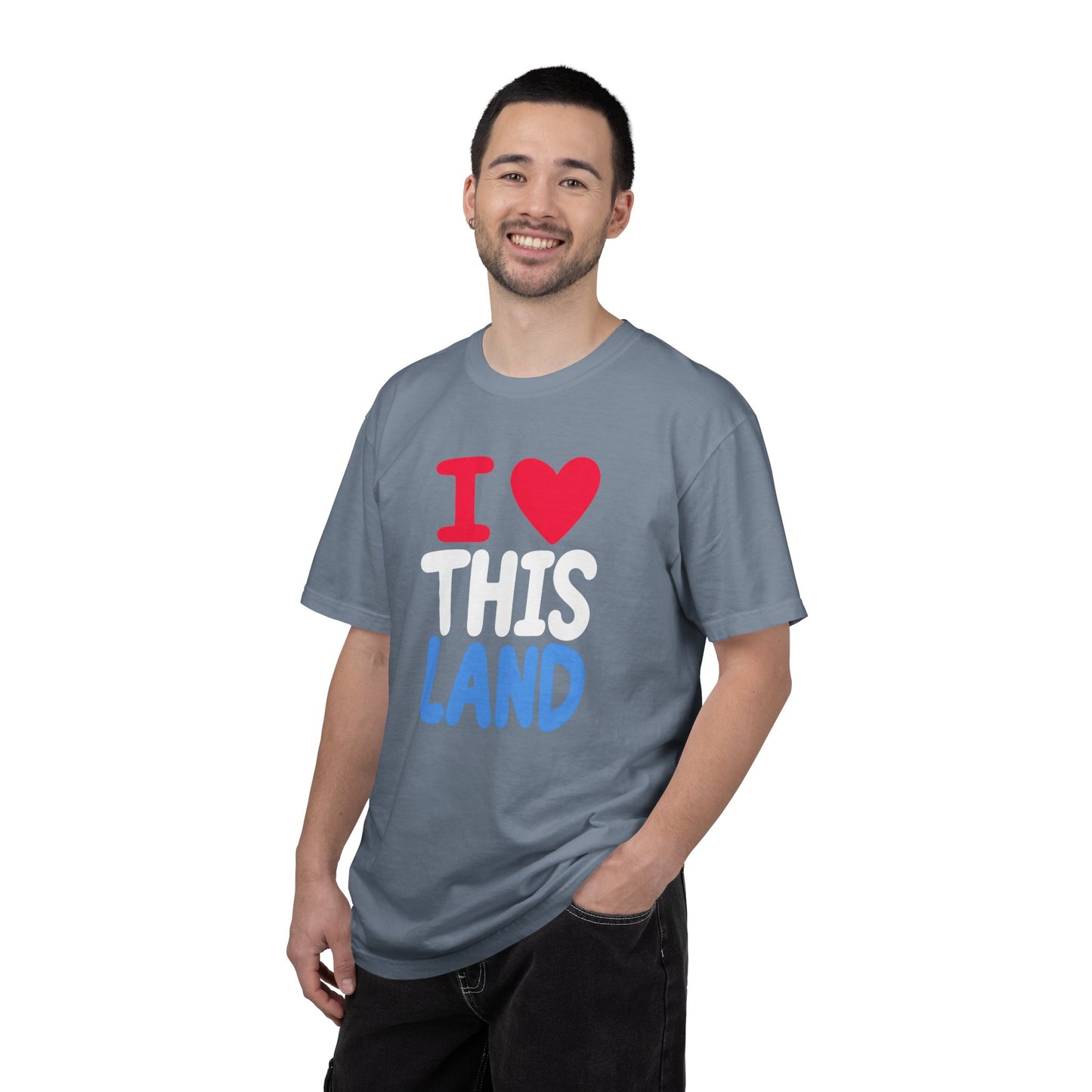I  LAND Graphic T-Shirt – Cute Red Heart Travel Tee