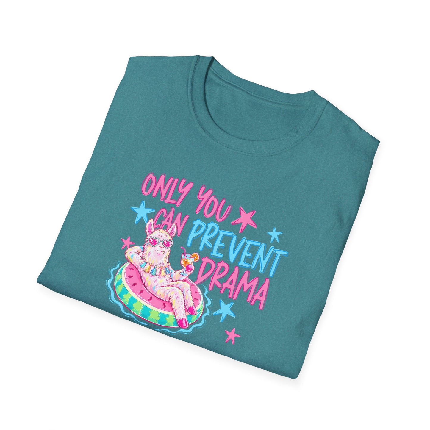 Only You Can Prevent Drama T-Shirt — Cute Llama Pool Float Graphic Tee