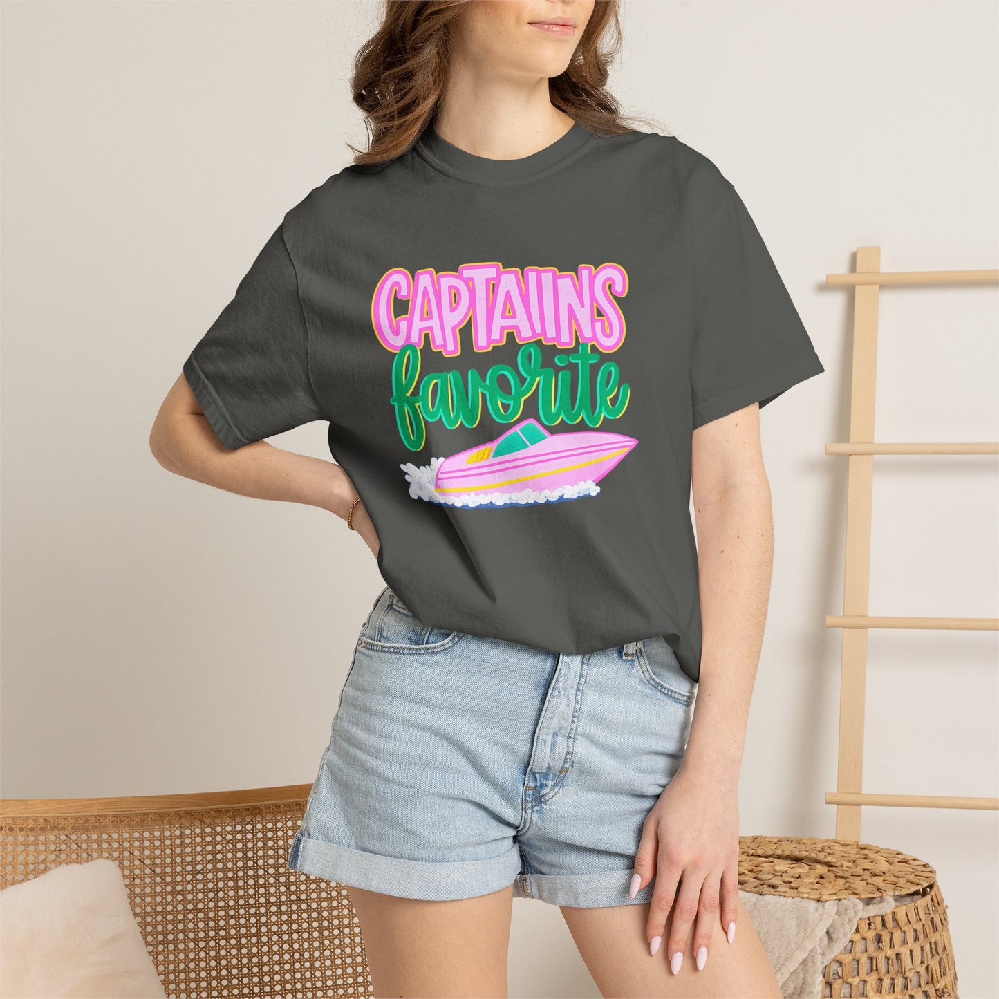 Captain's Favorite T-Shirt — Retro Boat Graphic, Nautical Vacation Tee
