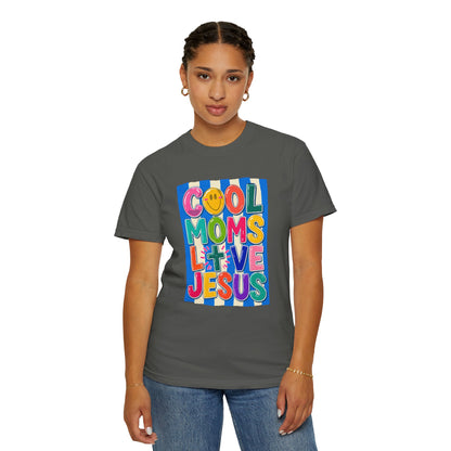 Cool Moms Love Jesus T-Shirt — Colorful Retro Christian Graphic Tee