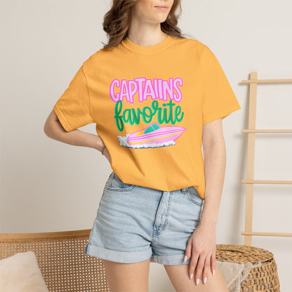 Captain's Favorite T-Shirt — Retro Boat Graphic, Nautical Vacation Tee