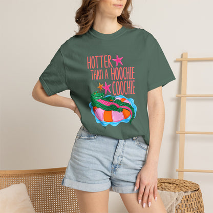 T-Shirt — "Hotter Than a Hoochie Coochie" Gator Pool Graphic Tee