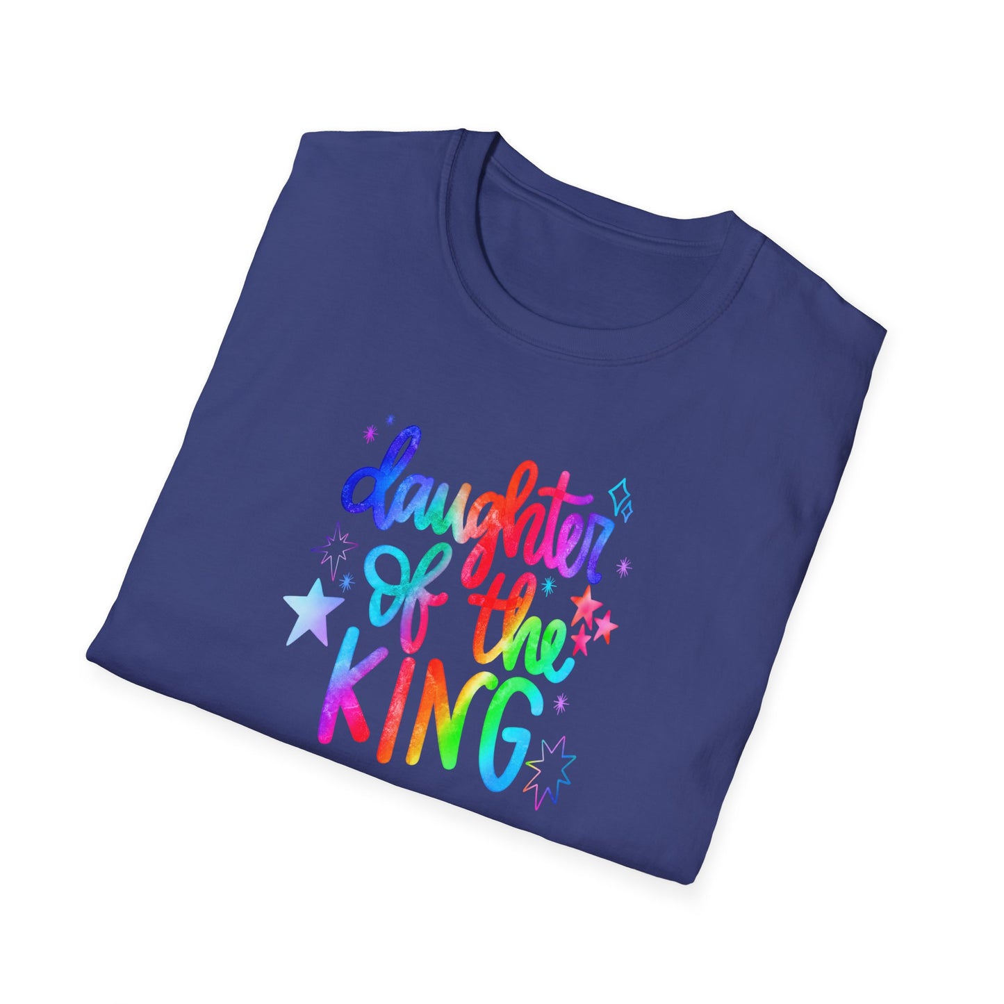 Daughter of the King Rainbow T-Shirt — Christian Faith Graphic Tee for Girls