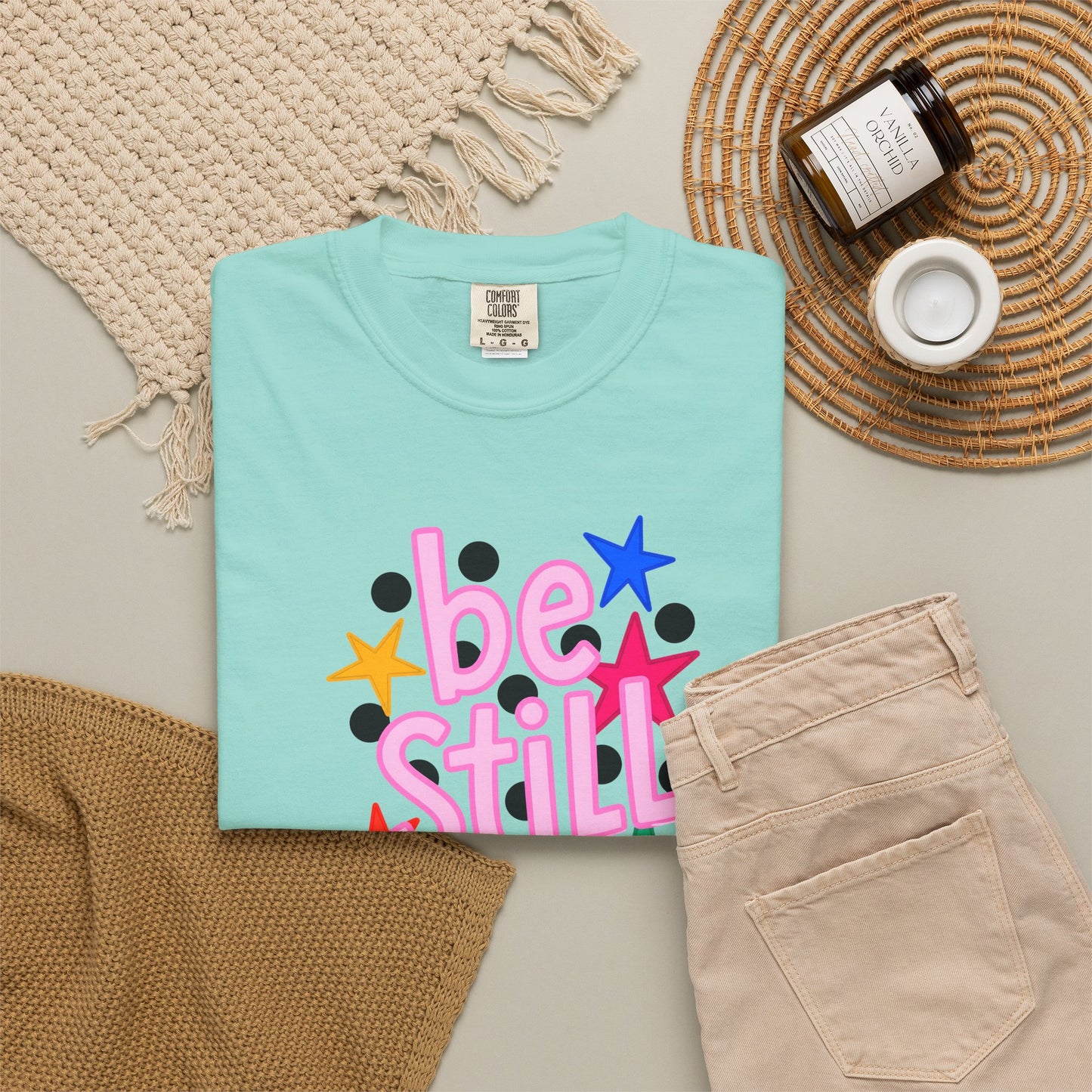 Be Still T-Shirt — Colorful Retro Stars Graphic Tee