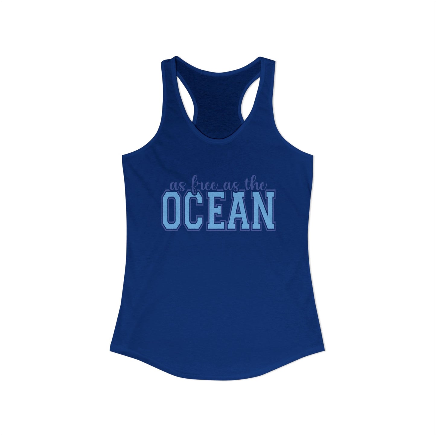 Free as the ocean Racerback Tank