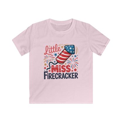 Kids Tee - "Little Miss Firecracker" Patriotic 4th of July Shirt