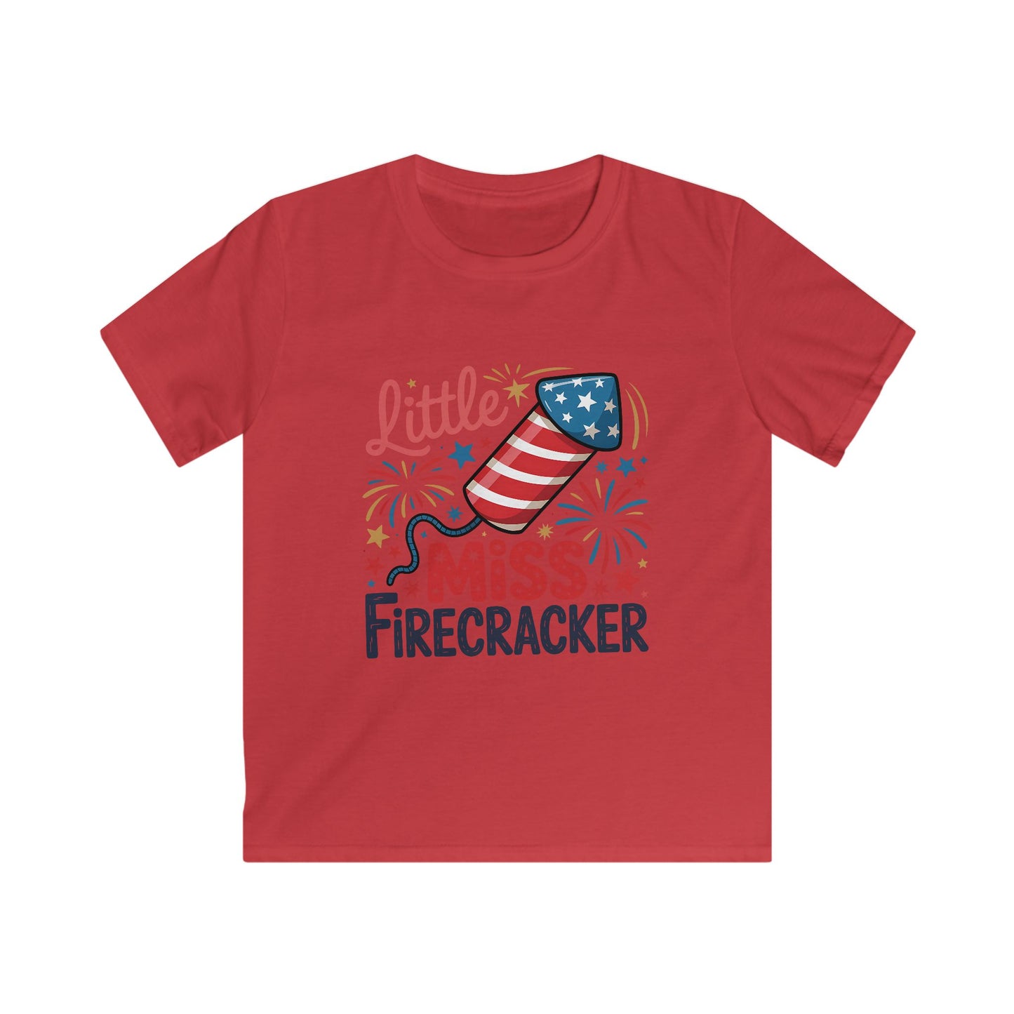 Kids Tee - "Little Miss Firecracker" Patriotic 4th of July Shirt