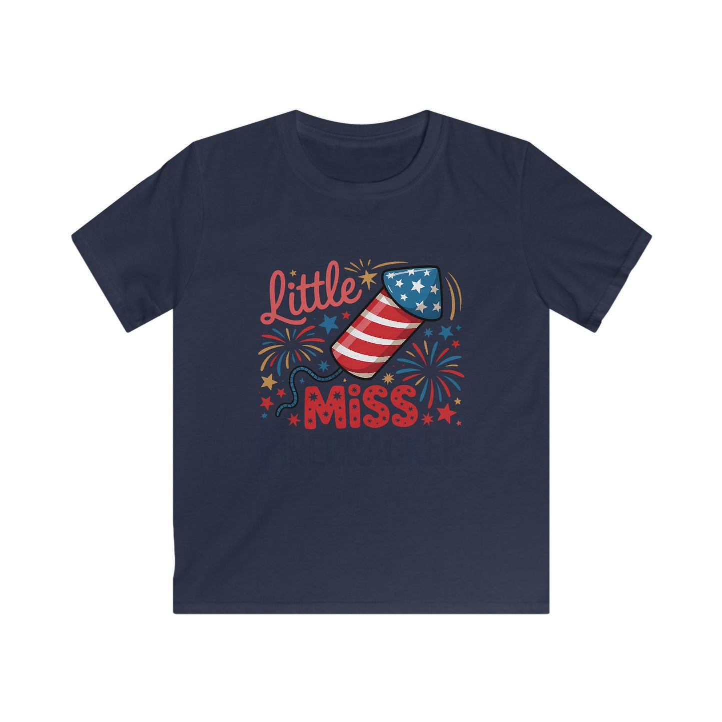 Kids Tee - "Little Miss Firecracker" Patriotic 4th of July Shirt