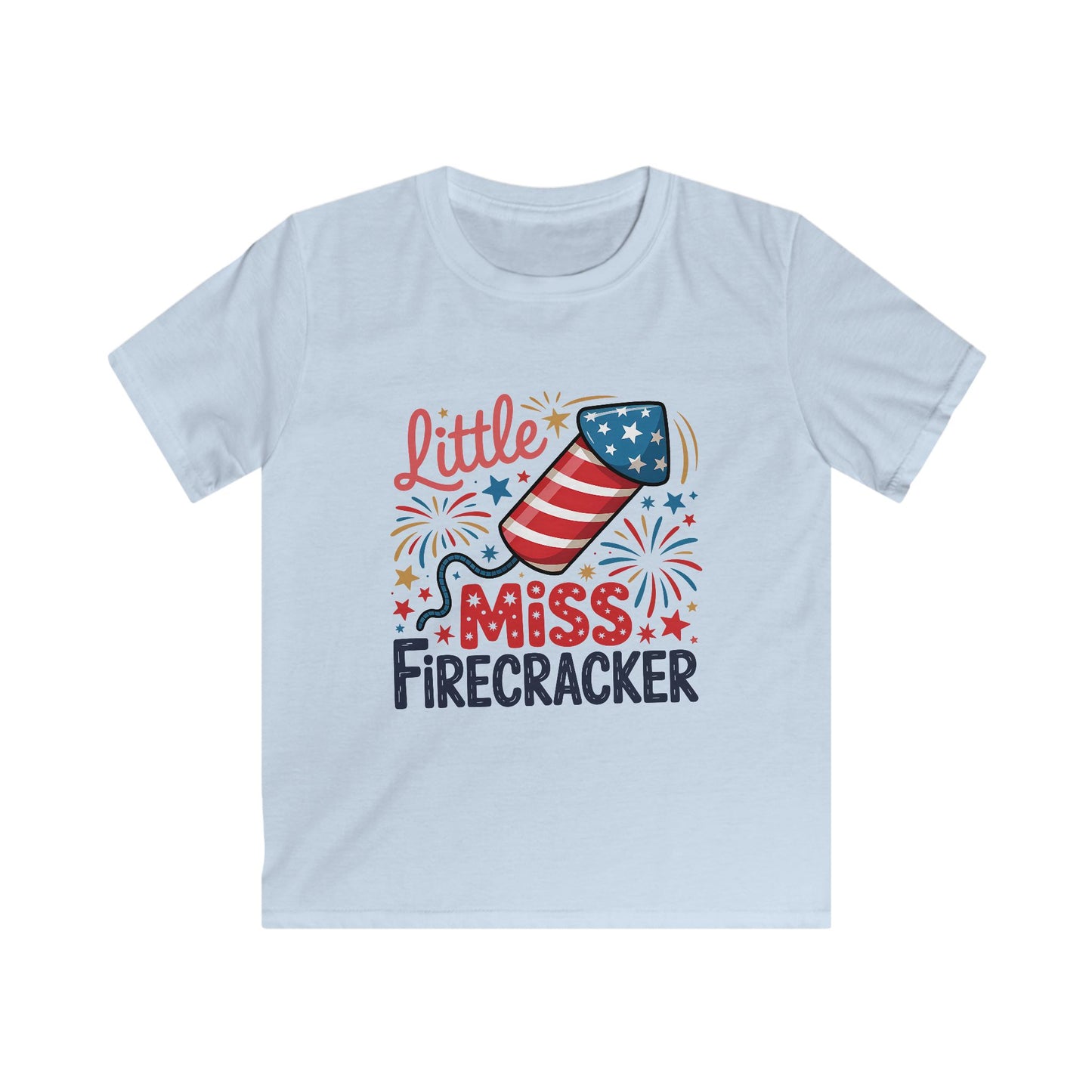 Kids Tee - "Little Miss Firecracker" Patriotic 4th of July Shirt