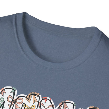 Mama Floral Typography T-Shirt — 'MAMA' Bow Graphic, Cute Mother's Day Gift