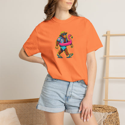 Vacation Bear T-Shirt — Tropical Bear with Flamingo Float Graphic