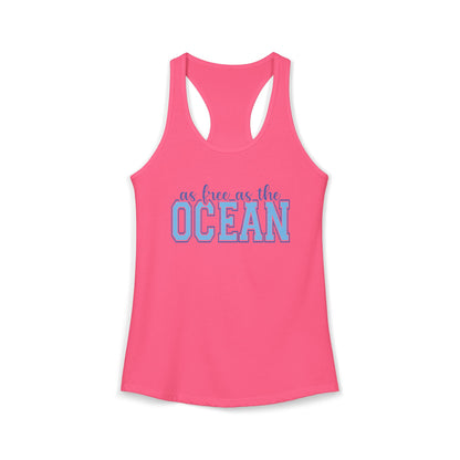 Free as the ocean Racerback Tank