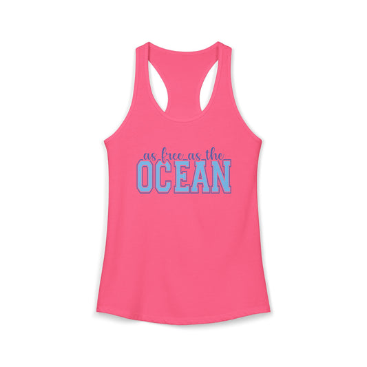 Free as the ocean Racerback Tank