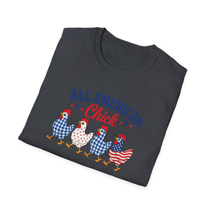 All American Chick T-Shirt — Patriotic Fourth of July Chicken Tee