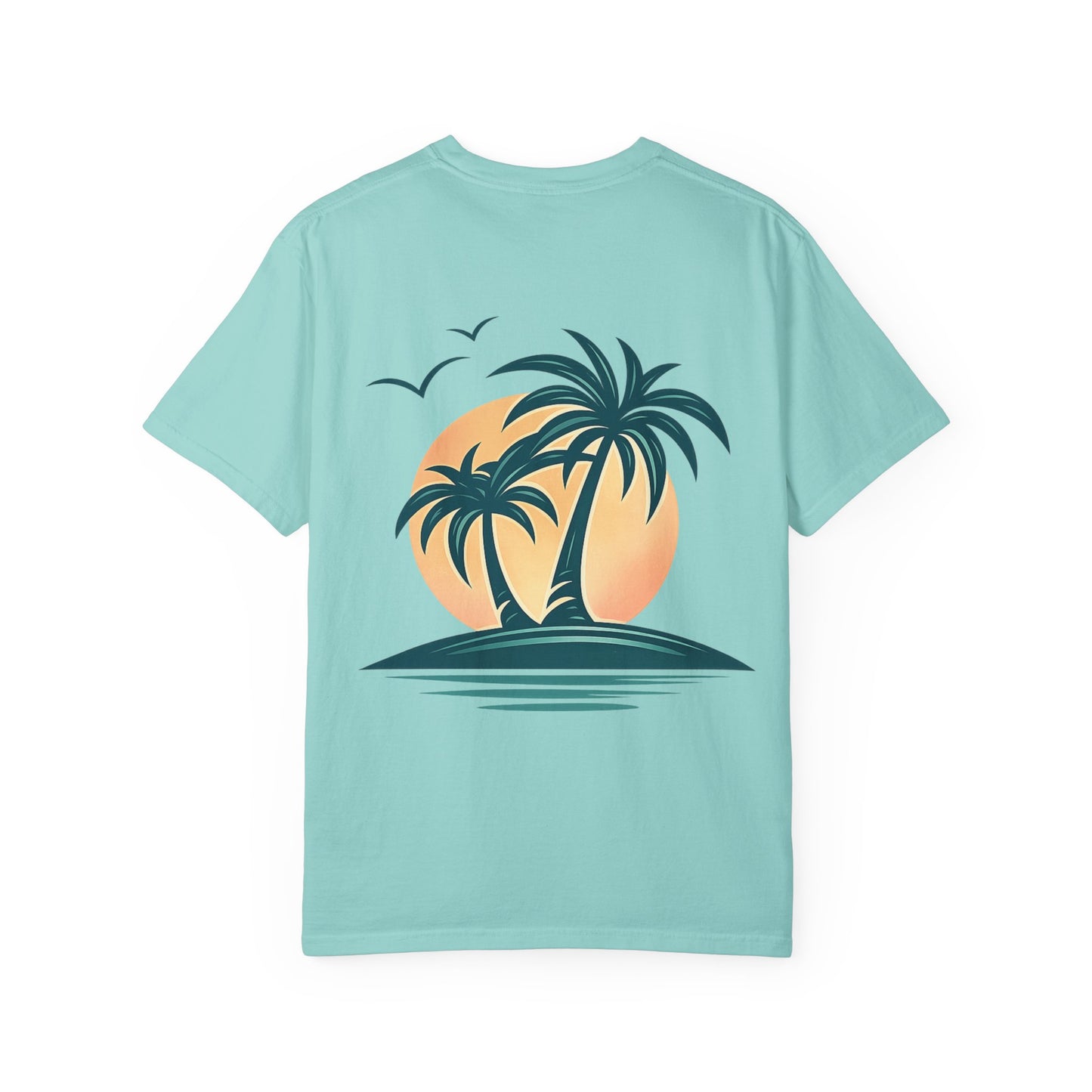 Palm Island Sunset T-Shirt — Tropical Beach Graphic Tee