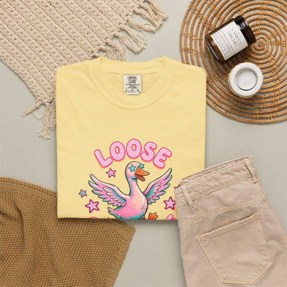 Loose as a Goose T-Shirt — Cute Retro Pink Goose Graphic Tee