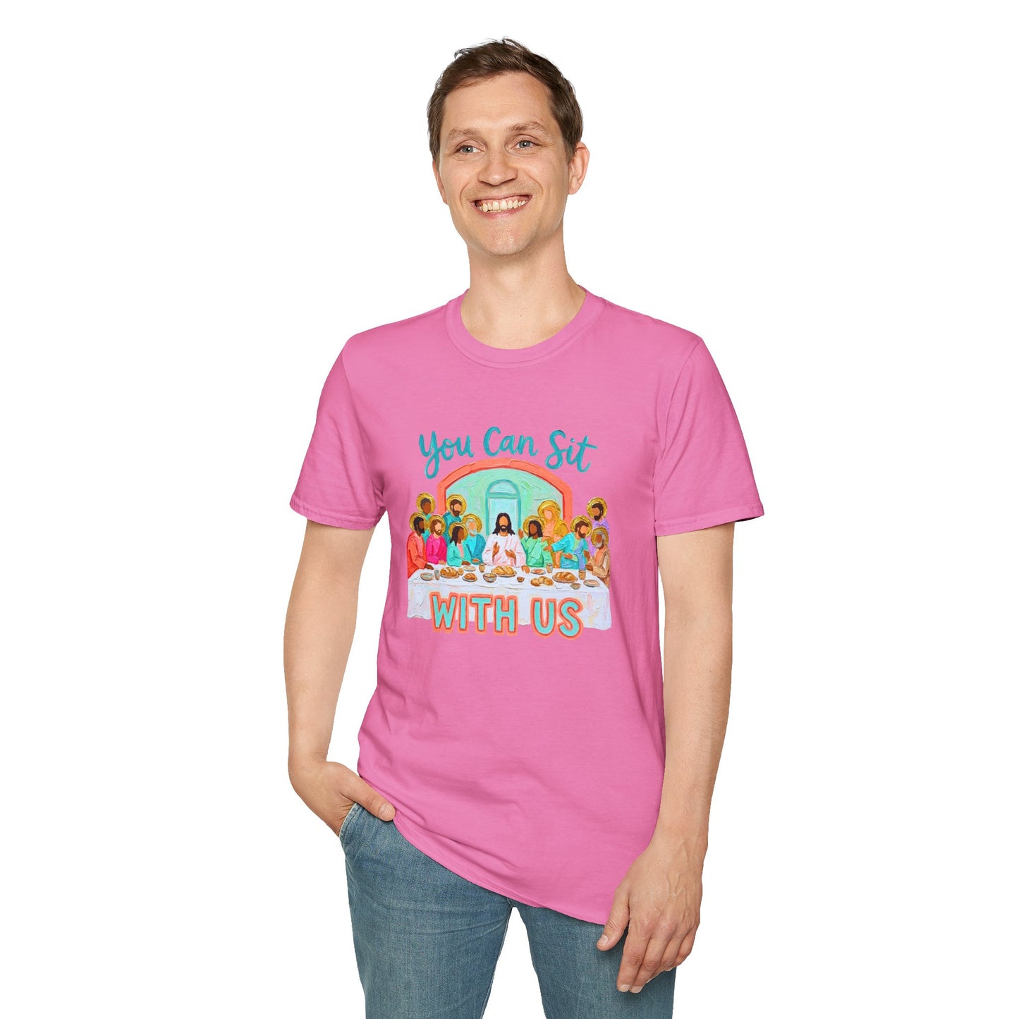 You Can Sit With Us T-Shirt — Inclusive Retro Last Supper Graphic Tee