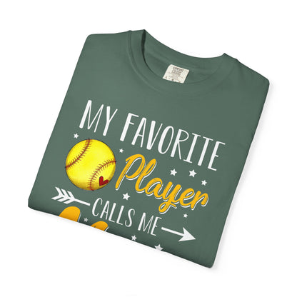 Softball Mom T-Shirt – “My Favorite Player Calls Me Mom” Graphic Tee