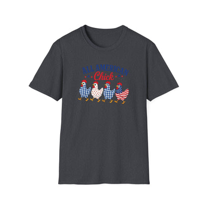 All American Chick T-Shirt — Patriotic Fourth of July Chicken Tee