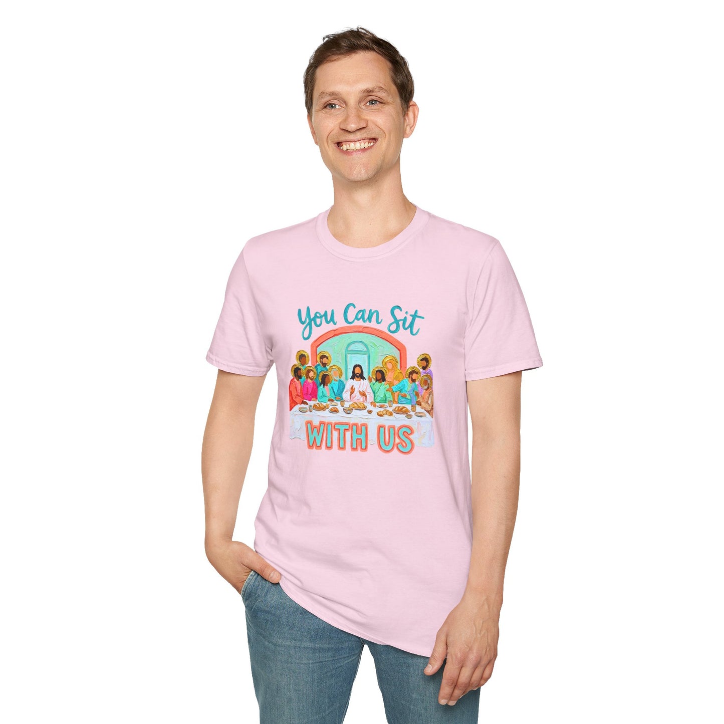 You Can Sit With Us T-Shirt — Inclusive Retro Last Supper Graphic Tee