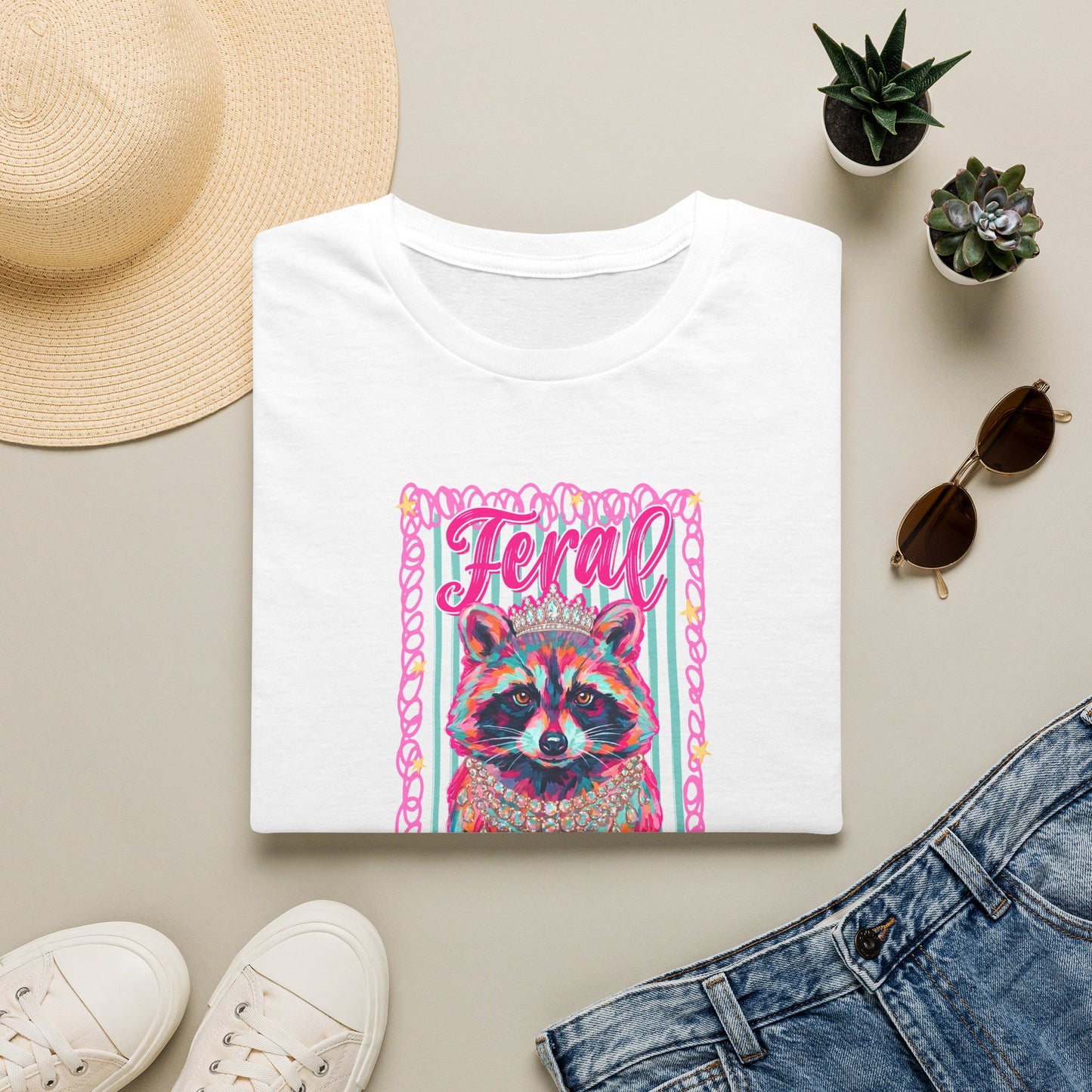Feral Raccoon Gildan softstyle tshirt