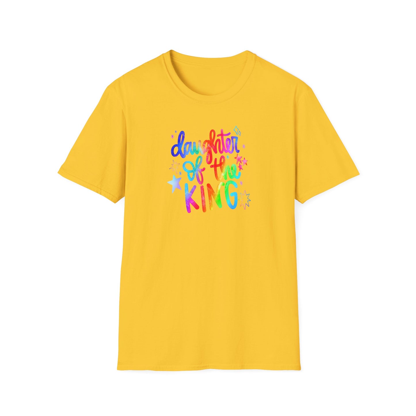 Daughter of the King Rainbow T-Shirt — Christian Faith Graphic Tee for Girls