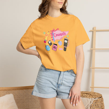 Retro Teen Essentials Graphic T-Shirt — 'Cassette' Collage Design