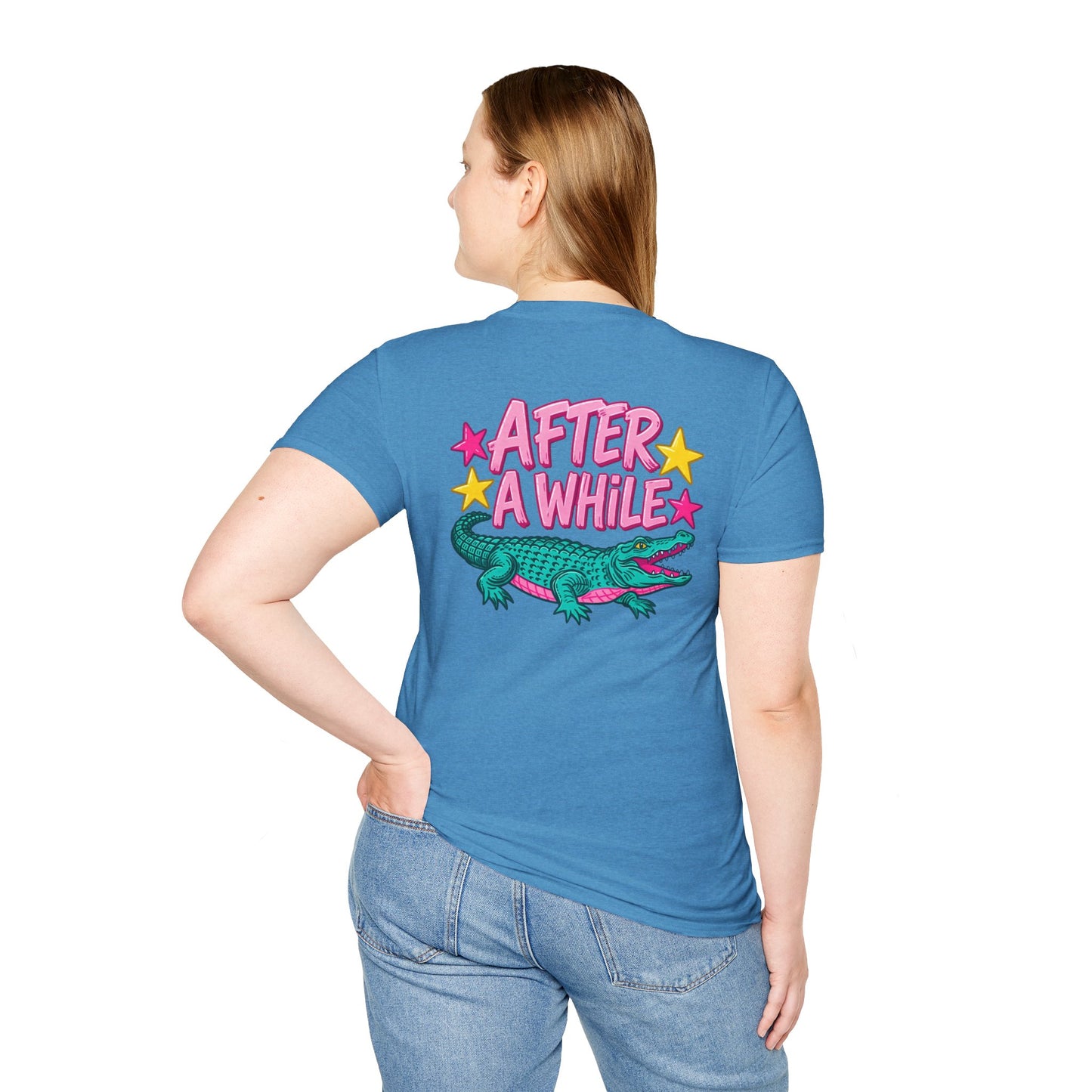 Later Alligator T‑Shirt — Retro Cartoon Gator "Later/After A While" Graphic Tee