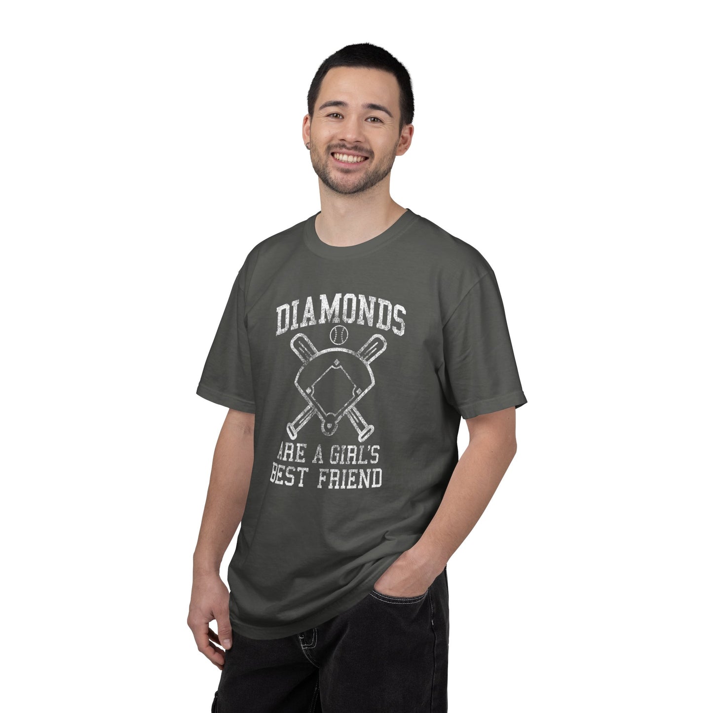 Baseball Diamonds Are A Girl's Best Friend T-Shirt – Women's Soft Vintage Baseball Tee