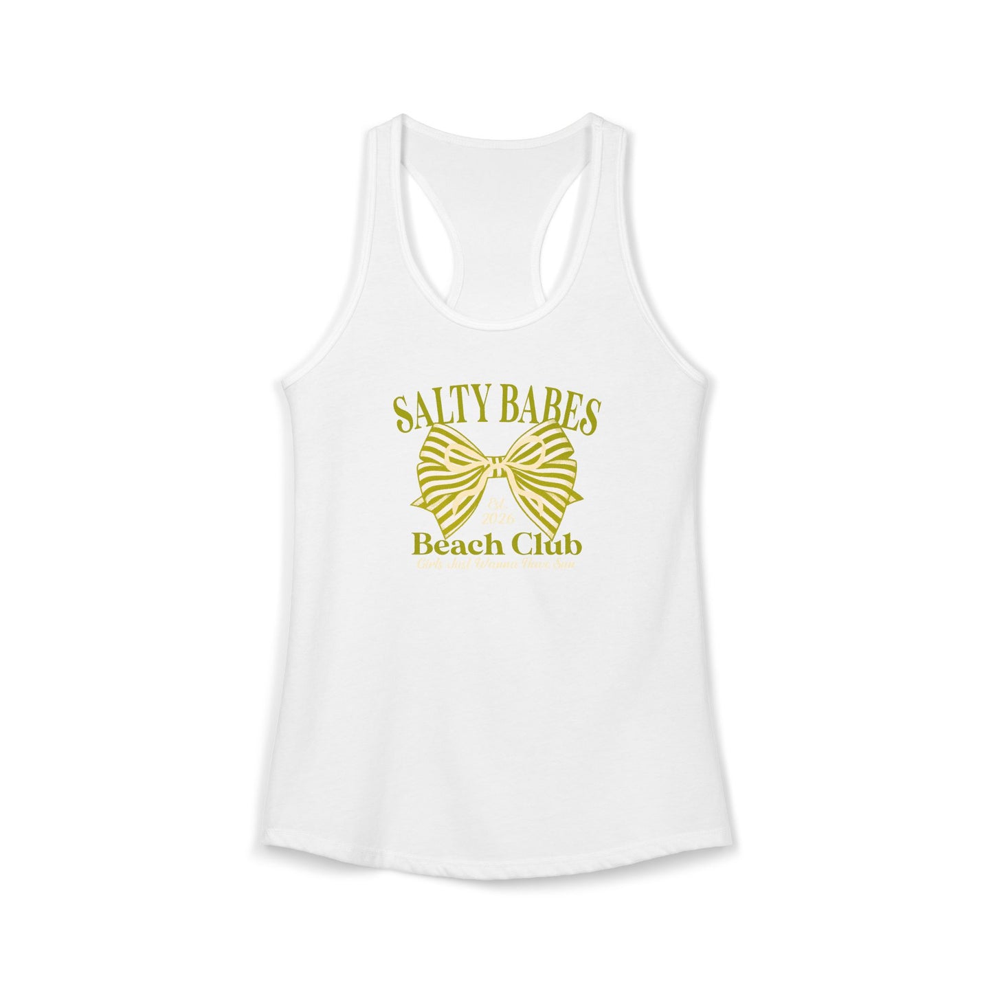 Salty babe Yellow Racerback Tank