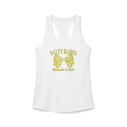 Salty babe Yellow Racerback Tank