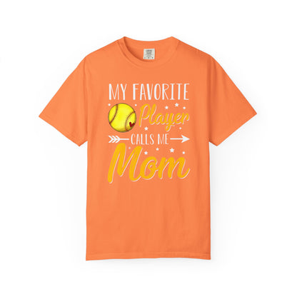 Softball Mom T-Shirt – “My Favorite Player Calls Me Mom” Graphic Tee