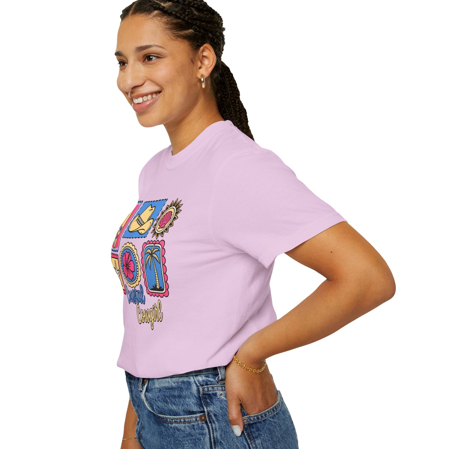 Coastal Cowgirl Graphic T-Shirt — Retro Beach Icons Tee
