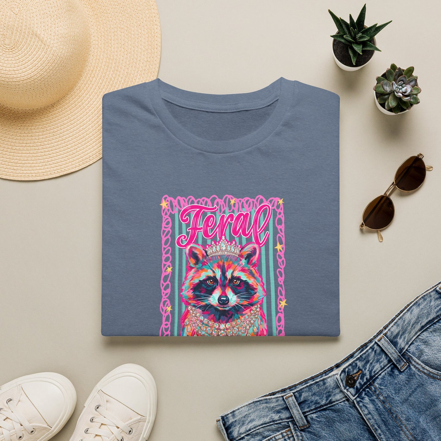 Feral Raccoon Gildan softstyle tshirt
